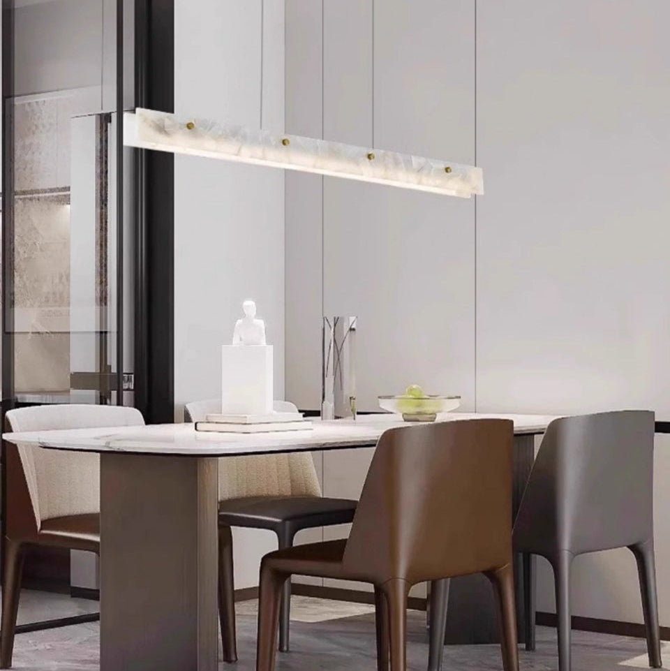 Royelux Modern Marble Linear Chandelier for Kitchen Island & Dining Room