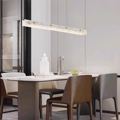 Royelux Modern Marble Linear Chandelier for Kitchen Island & Dining Room