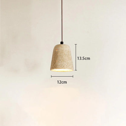 RoyaleGlow Travertine Pendant Light Minimalist Modern Cement Hanging Chandelier