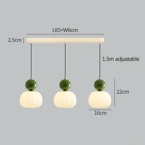 RoyaleGlow Cream Bauhaus Style Art Deco Glass Pendant Light for Modern Spaces