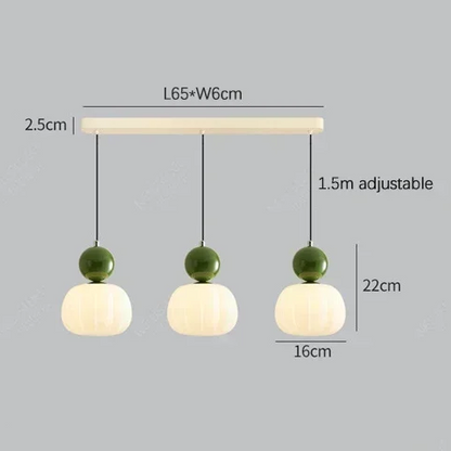 RoyaleGlow Cream Bauhaus Style Art Deco Glass Pendant Light for Modern Spaces