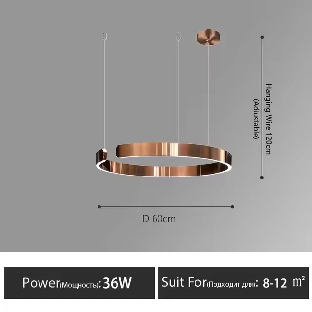 Rayvia Modern LED Pendant Light Round Design With Adjustable Brightness Warm White