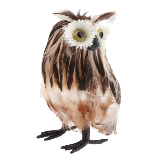 7'' Furry Woodland Owl Party Wedding Decor Kid Educational -Brown 0