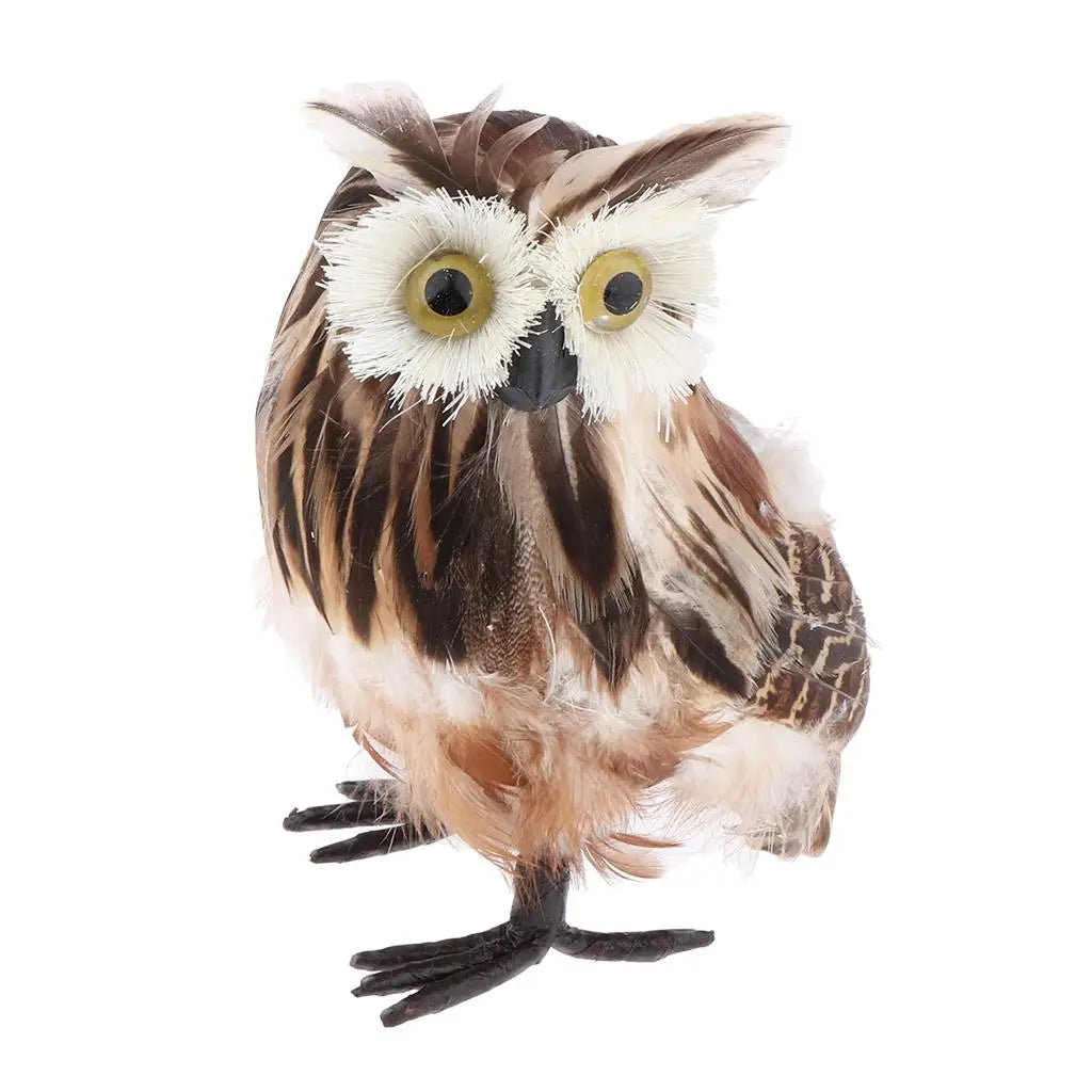 7'' Furry Woodland Owl Party Wedding Decor Kid Educational -Brown 2