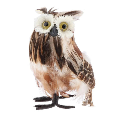 7'' Furry Woodland Owl Party Wedding Decor Kid Educational -Brown 3