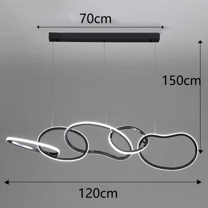 Royelux Modern LED Ring Chandelier Pendant Light for Living Dining Room