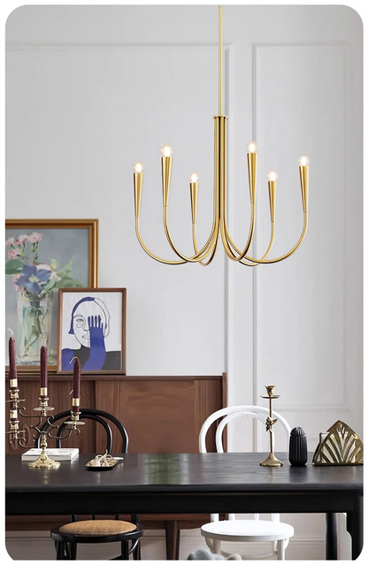 Royelux Modern Chandelier Light - Mid Century French Lighting for Dining, Living room