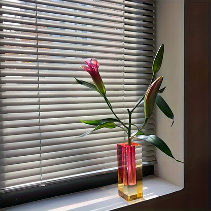 Royelux Gradient Acrylic Vase Modern Geometric Table Decor