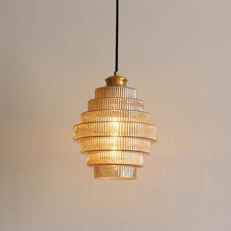 Royelux Tiered Glass Chandelier Pendant Light for Dining Room and Living Room