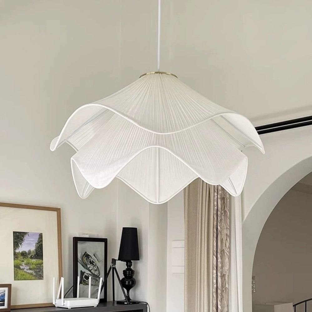 LuxRoyale Serene Fabric Tiered Ceiling Pendant Light for Modern Home Decor