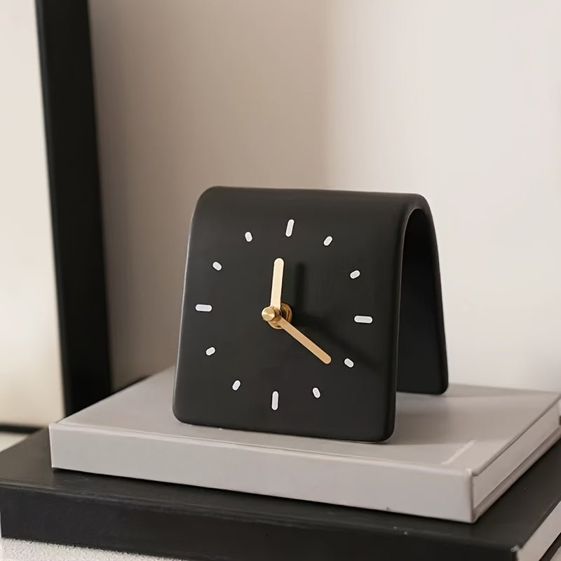 Rayvia Silent Ceramic Desk Clock - Modern Nordic Home Office Tabletop Clock
