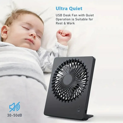 Luxora Ultra Quiet Small Desk Fan with 220 Degree Pivot