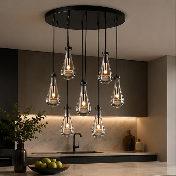 Modern Luxury Raindrop Round Chandelier