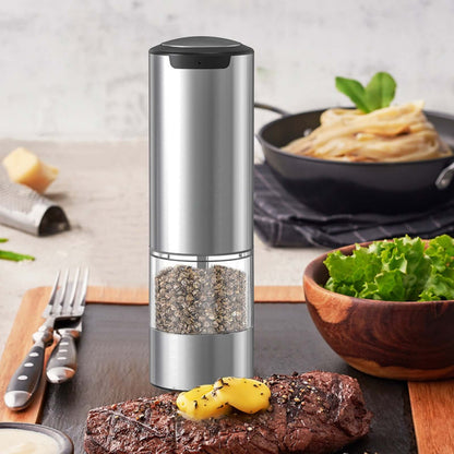 RoyallureElectric Salt & Pepper Grinder Set – Adjustable Coarseness, LED-Illuminated, One-Hand Use