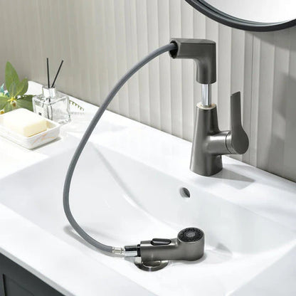 RoyaleGlow Bathroom Faucet With Rotating Retractable Hand Shower