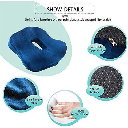 LuxRoyale Versatile Memory Foam Seat Cushion for Lower Back Pain Relief