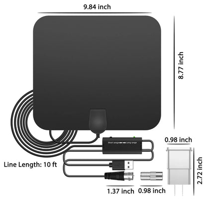 Luxora 300 Miles Indoor Digital Amplified HDTV Antenna W/ Signal Booster