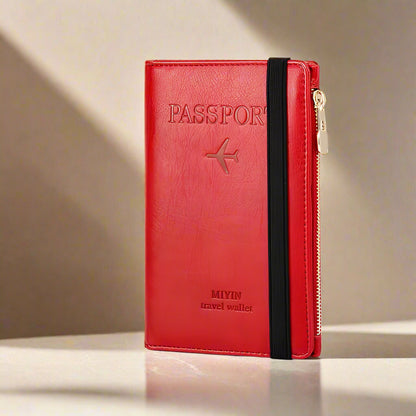 Multipurpose Travel Passport Case Wallet With RFID Blocking PU Leather Lightweight Design Multiple Card Slots Secure Zipper Closure Holds Passports Boarding Passes And Travel Essentials