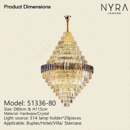 RoyaleGlow Anwar Crystal Chandelier Custom Size Luxury