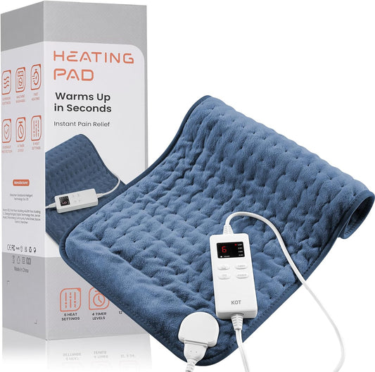 RoyaleGlow Massaging Heating Pad For Back Pain Relief