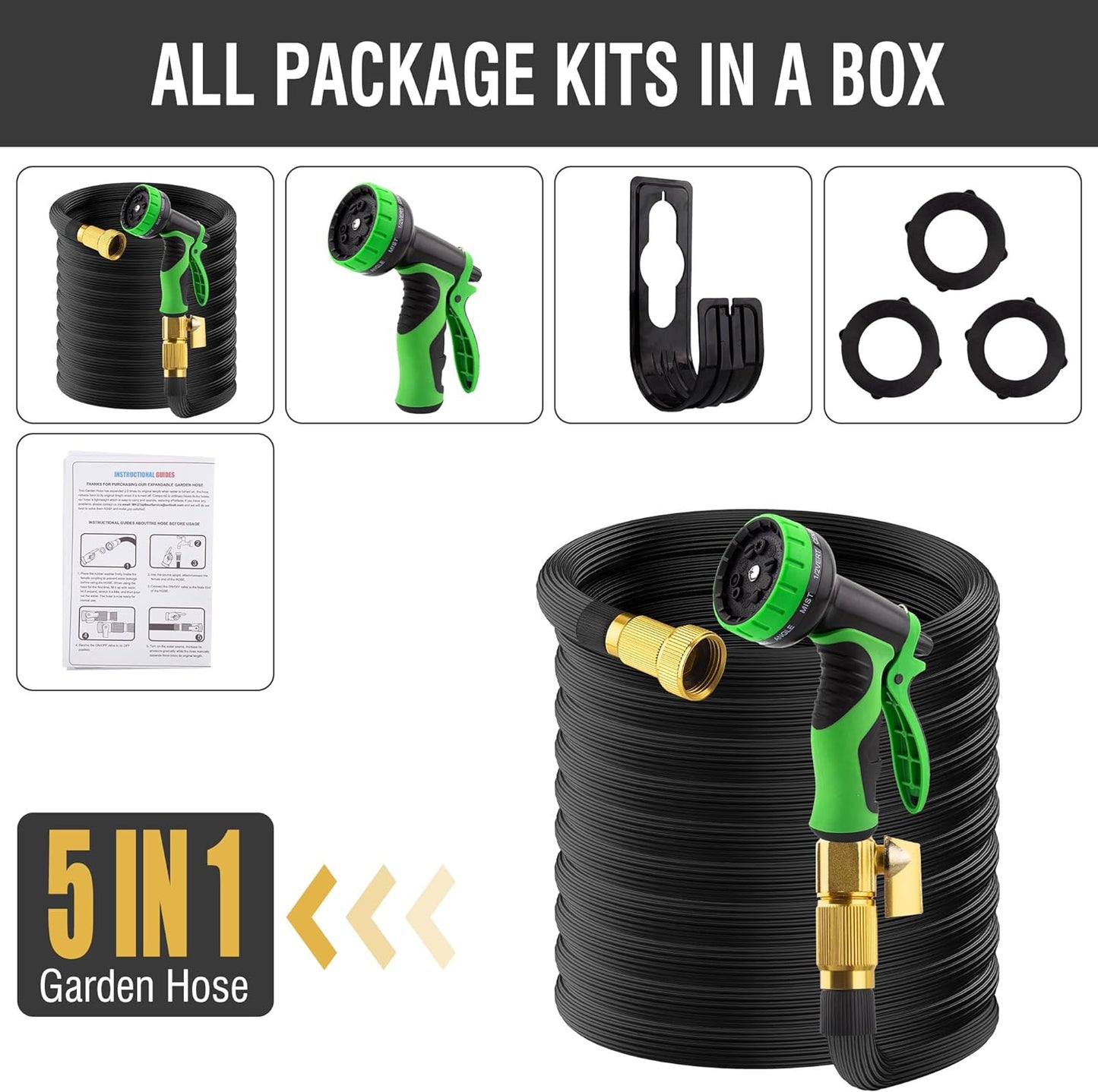 Royaleva Expandable Garden Hose With 10 Functions Spray Nozzle