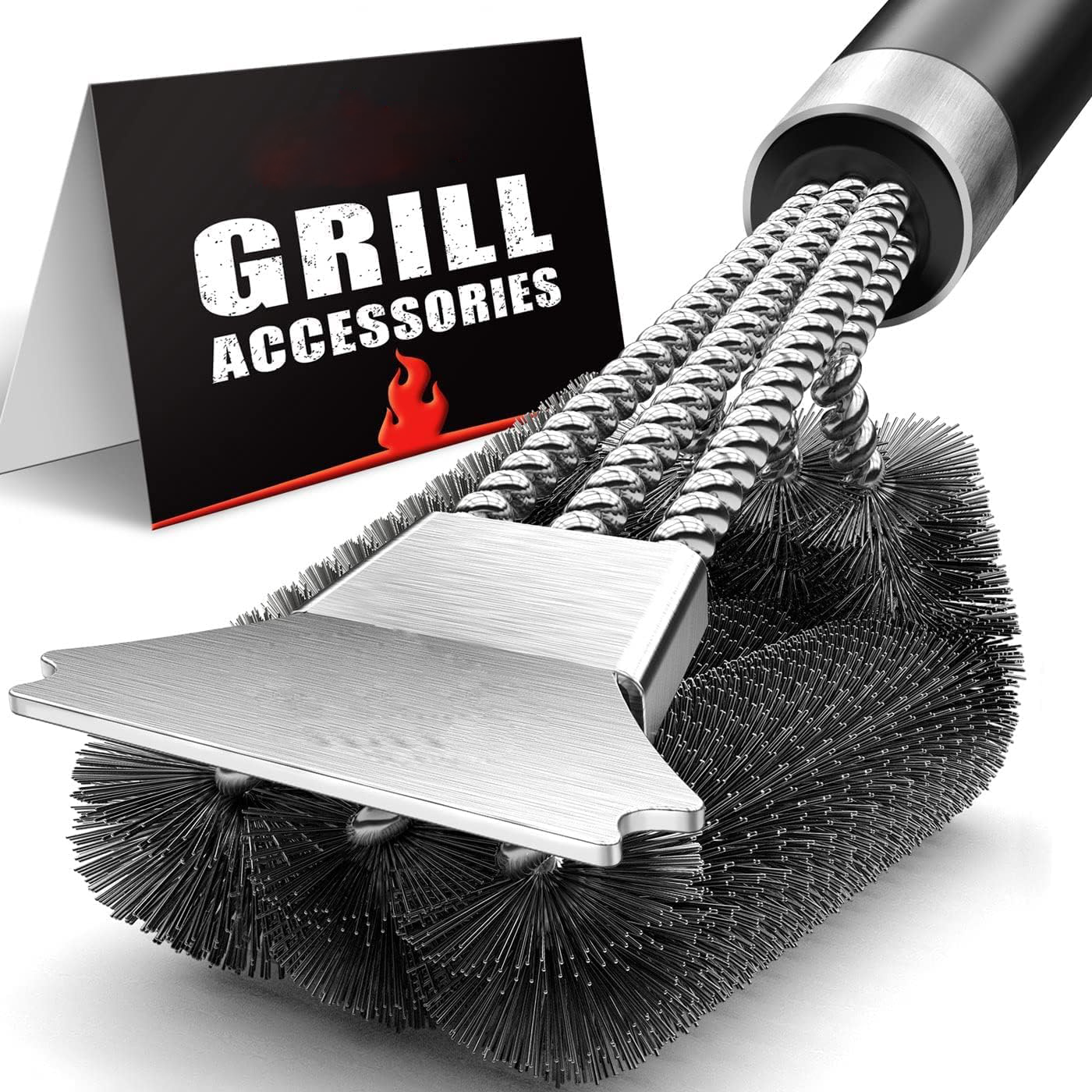Royaleva 18-Inch Grill Brush with 360-Degree Bristle Design