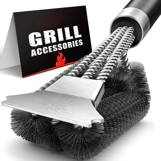 Royaleva 18-Inch Grill Brush with 360-Degree Bristle Design