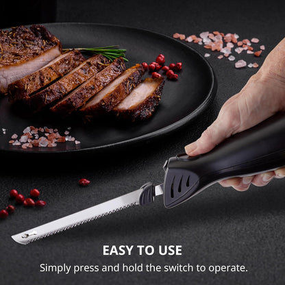 RoyaleGlow Electric Knife with Ergonomic Grip and Fork