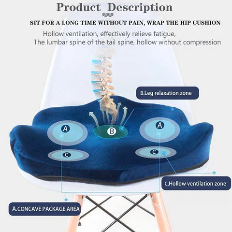 LuxRoyale Versatile Memory Foam Seat Cushion for Lower Back Pain Relief