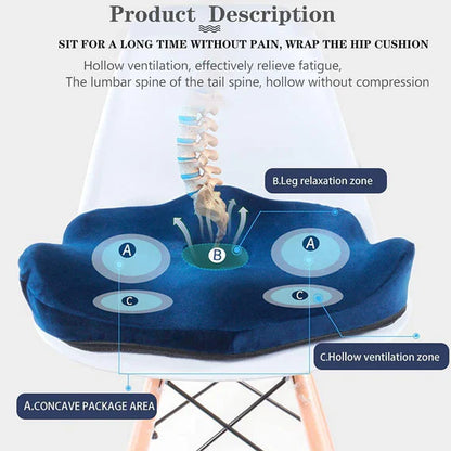 LuxRoyale Versatile Memory Foam Seat Cushion for Lower Back Pain Relief