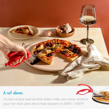 LuxRoyale Non-Stick Pizza Scissors with Protective Server