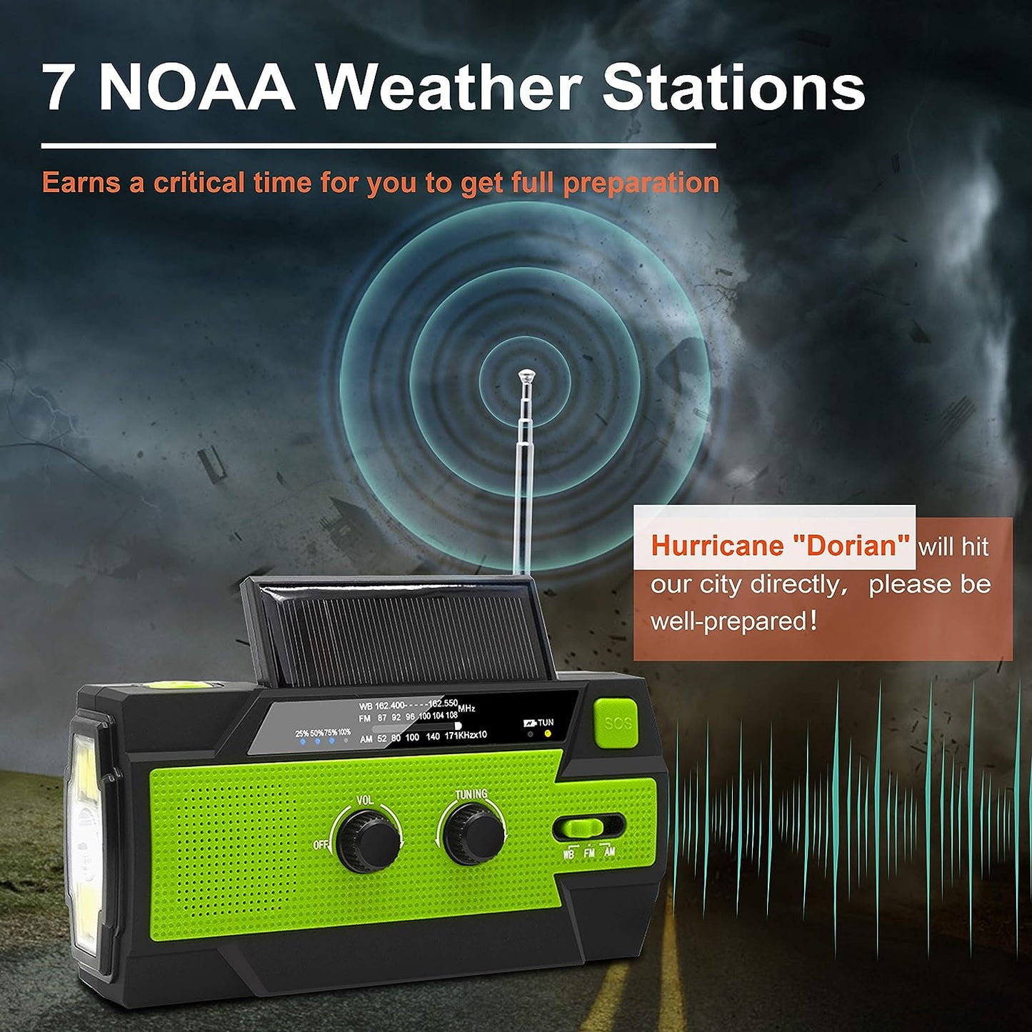 Royaleva Emergency Crank Weather Radio with Flashlight
