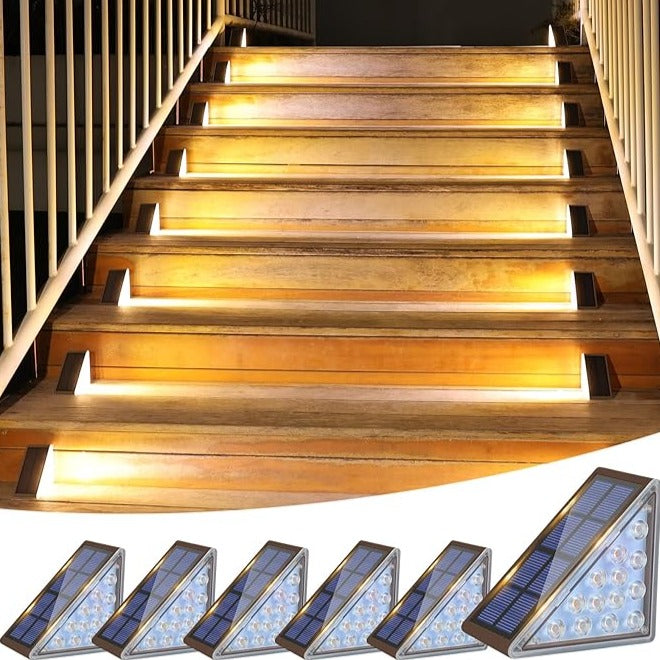 Royelux Solar Powered Stair Lights - Waterproof, Warm White LED - Default Title