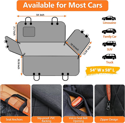 Luxora Dog Car Seat Cover Waterproof Hammock & Bench Style