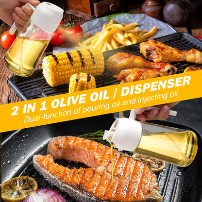 Royaleva 2 Pack Oil Dispenser And Sprayer Bottle Set