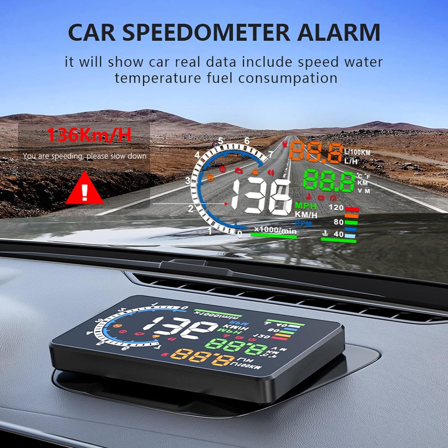 RoyaleGlow Head Up Display Car (HUD) P8 for Safe Driving
