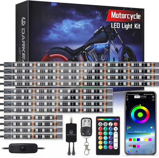 Luxora 12pcs Motorcycle Led Light Kit With Brake Light Turn Signal