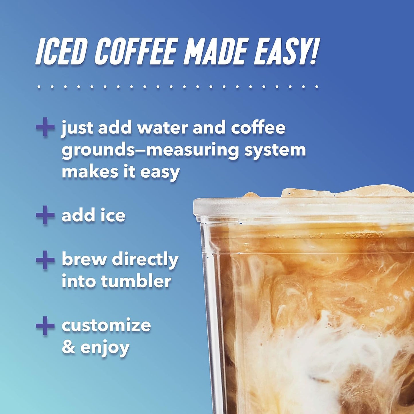 RoyaleGlow Ice Coffee Machine Maker with Reusable Filter