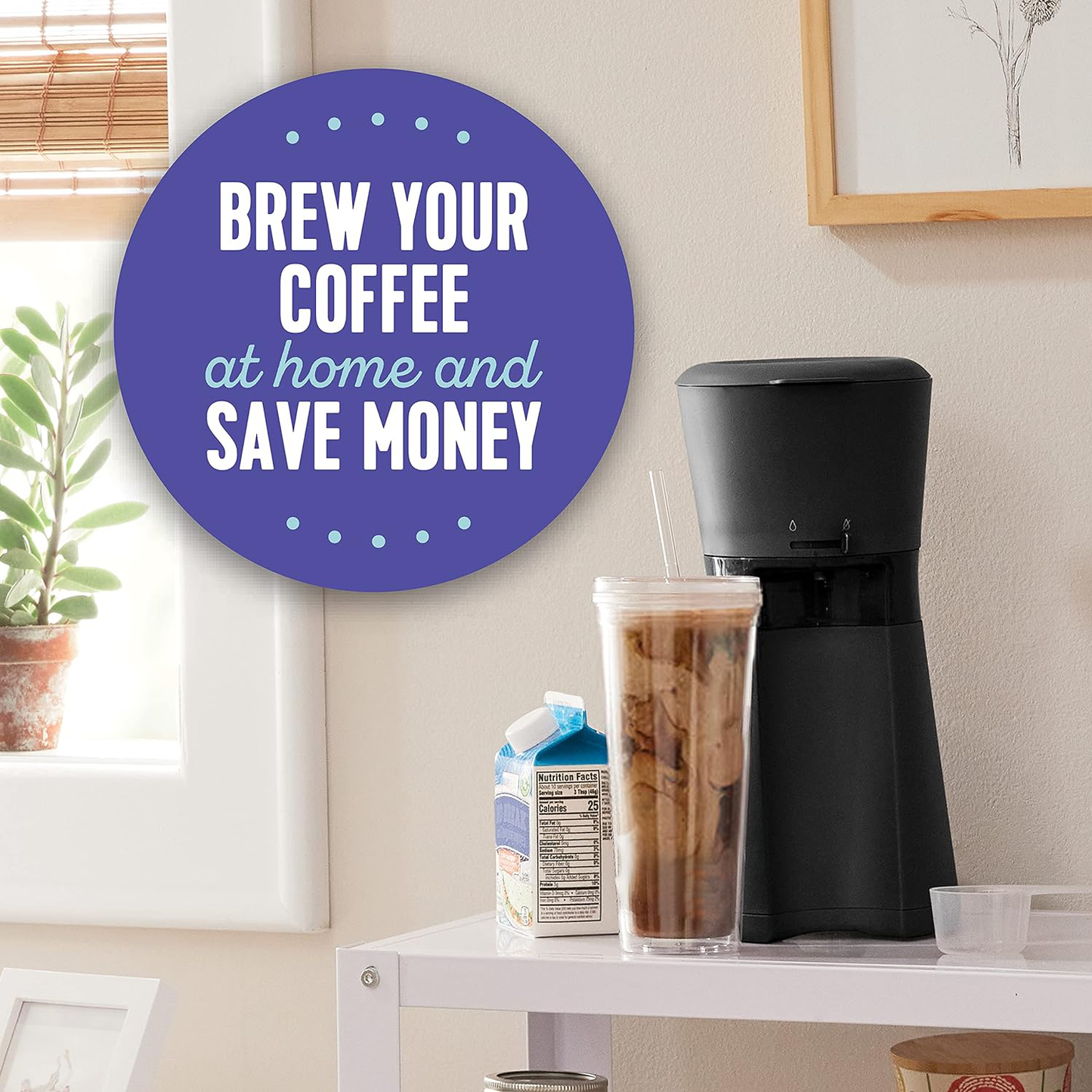 RoyaleGlow Ice Coffee Machine Maker with Reusable Filter