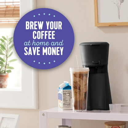 RoyaleGlow Ice Coffee Machine Maker with Reusable Filter