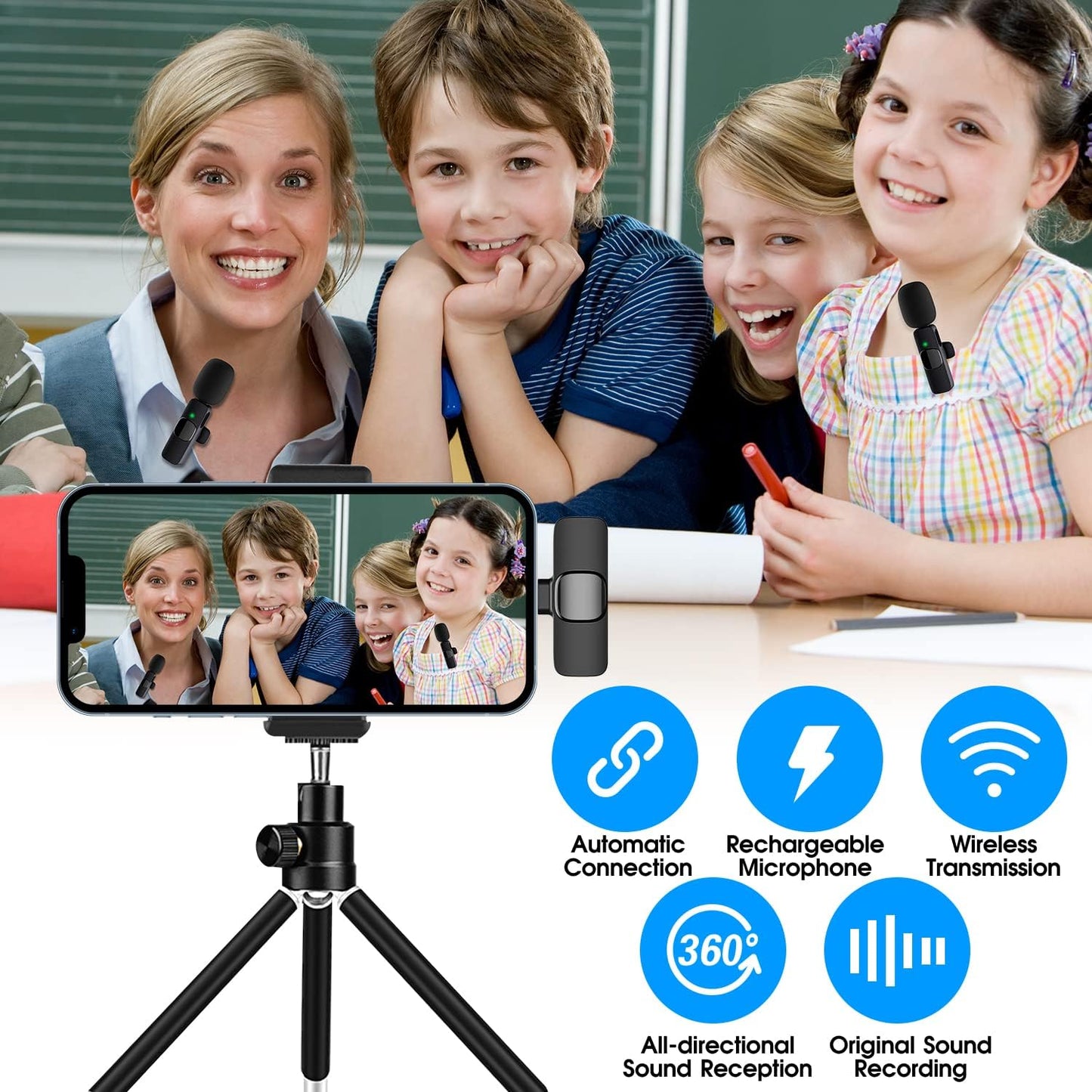 Luxora 2 Pack Wireless Microphone For Iphone Ipad