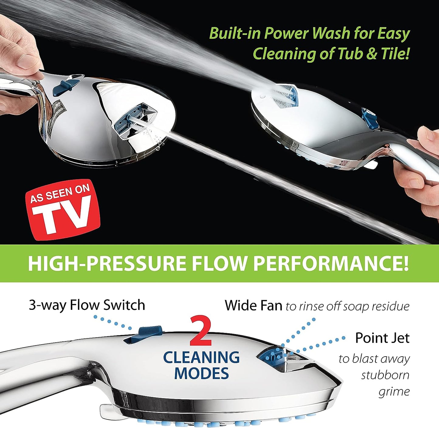 Luxora Adjustable Pressure Handheld Shower Head With A Hose