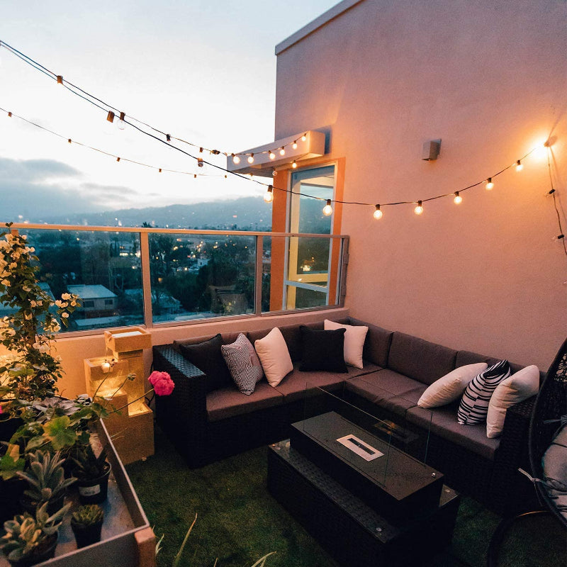 Royaleva Outdoor Dimmable String Lights - 20 ft LED Ambiance Lighting - Black / 20 ft