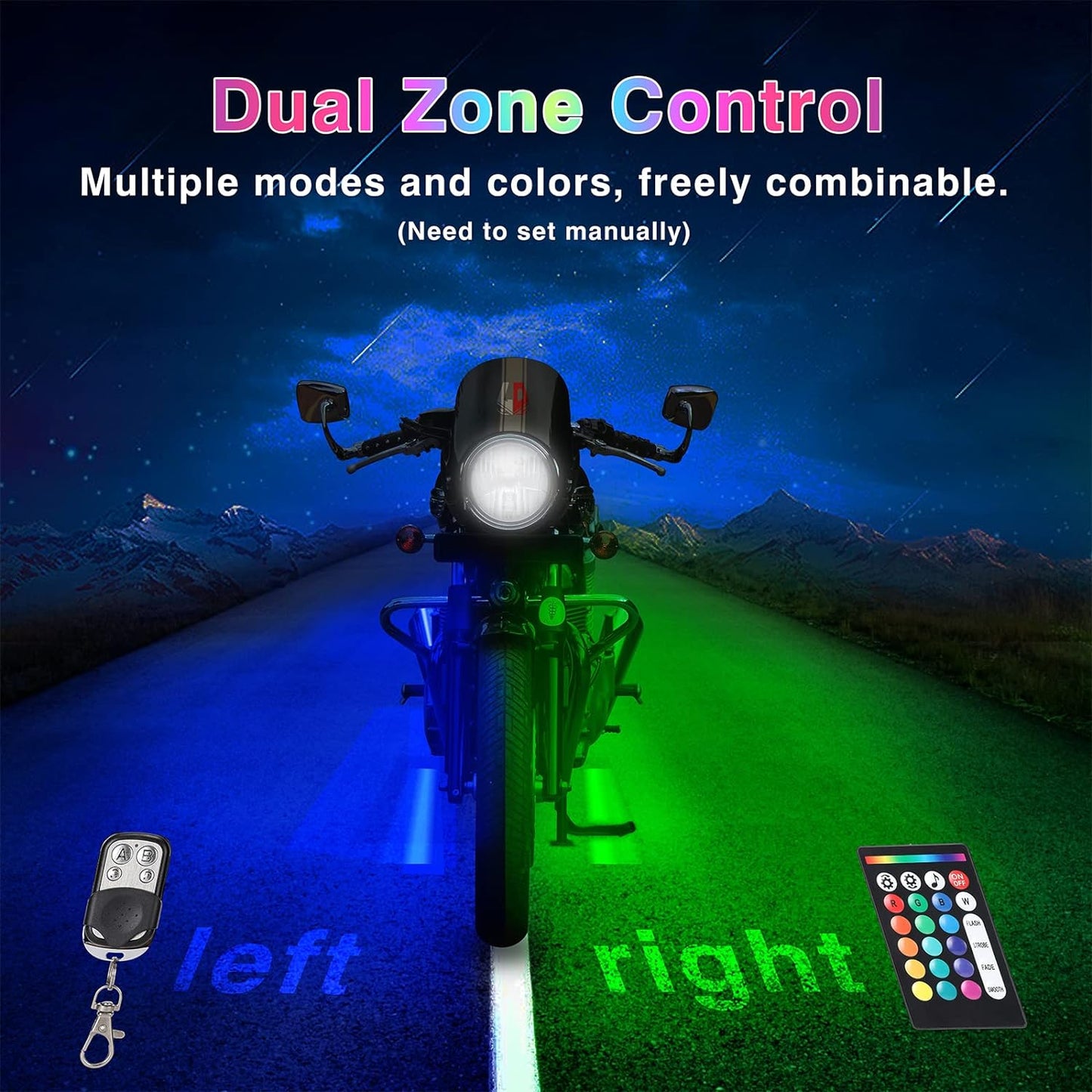 Luxora 12pcs Motorcycle Led Light Kit With Brake Light Turn Signal