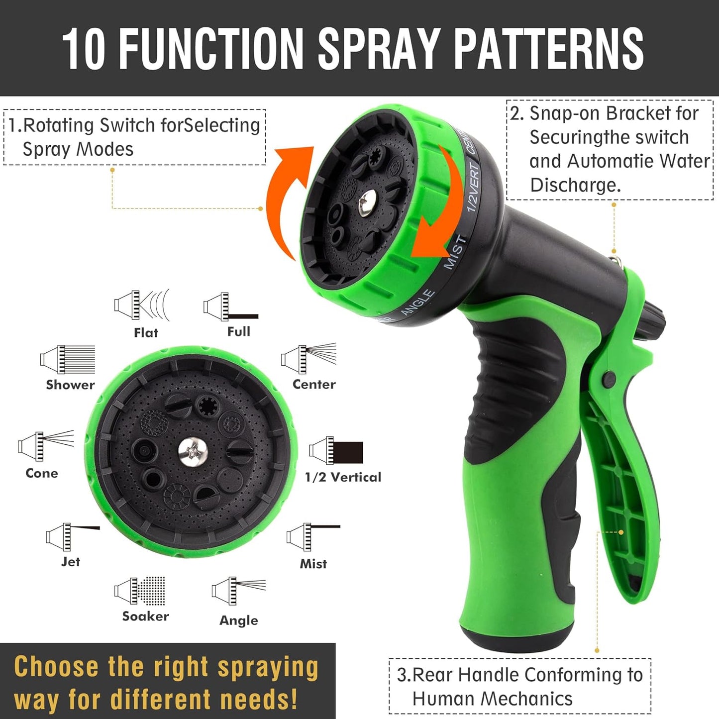 Royaleva Expandable Garden Hose With 10 Functions Spray Nozzle