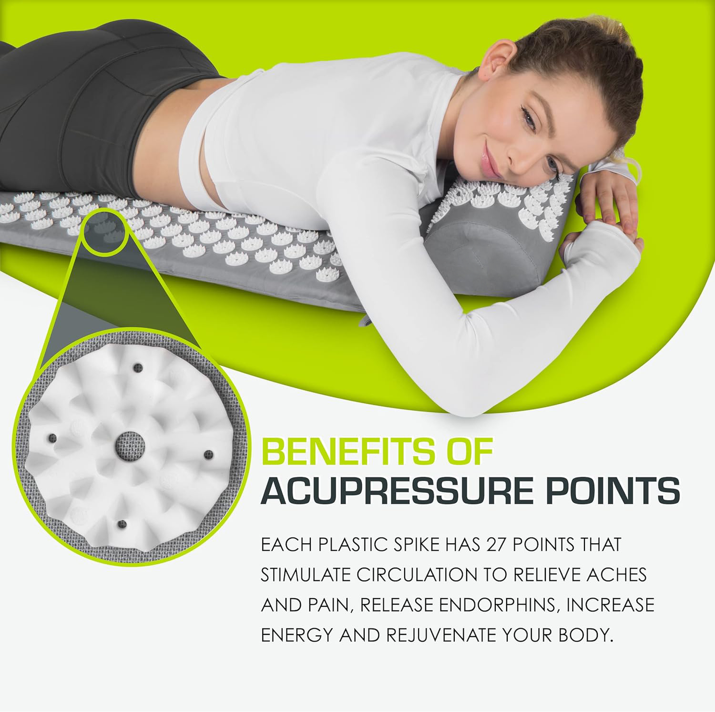 RoyaleGlow Acupuncture Mat with Neck Pillow for Pain Relief