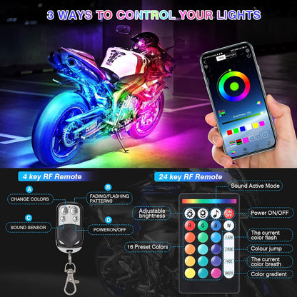 Luxora 12pcs Motorcycle Led Light Kit With Brake Light Turn Signal