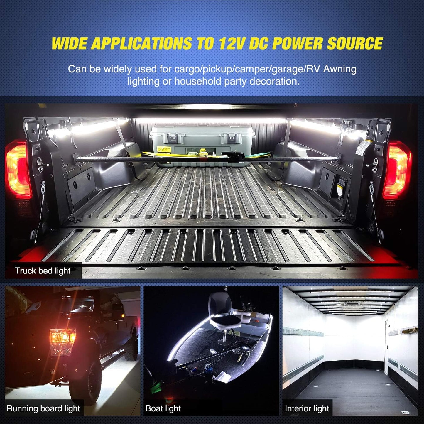 RoyaleGlow Cargo Pickup Truck Truck Bed Lights 60 Inch Strip