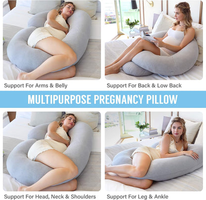 Luxora C Shaped Full Body Pregnancy Pillow for Comfort