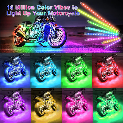 Luxora 12pcs Motorcycle Led Light Kit With Brake Light Turn Signal